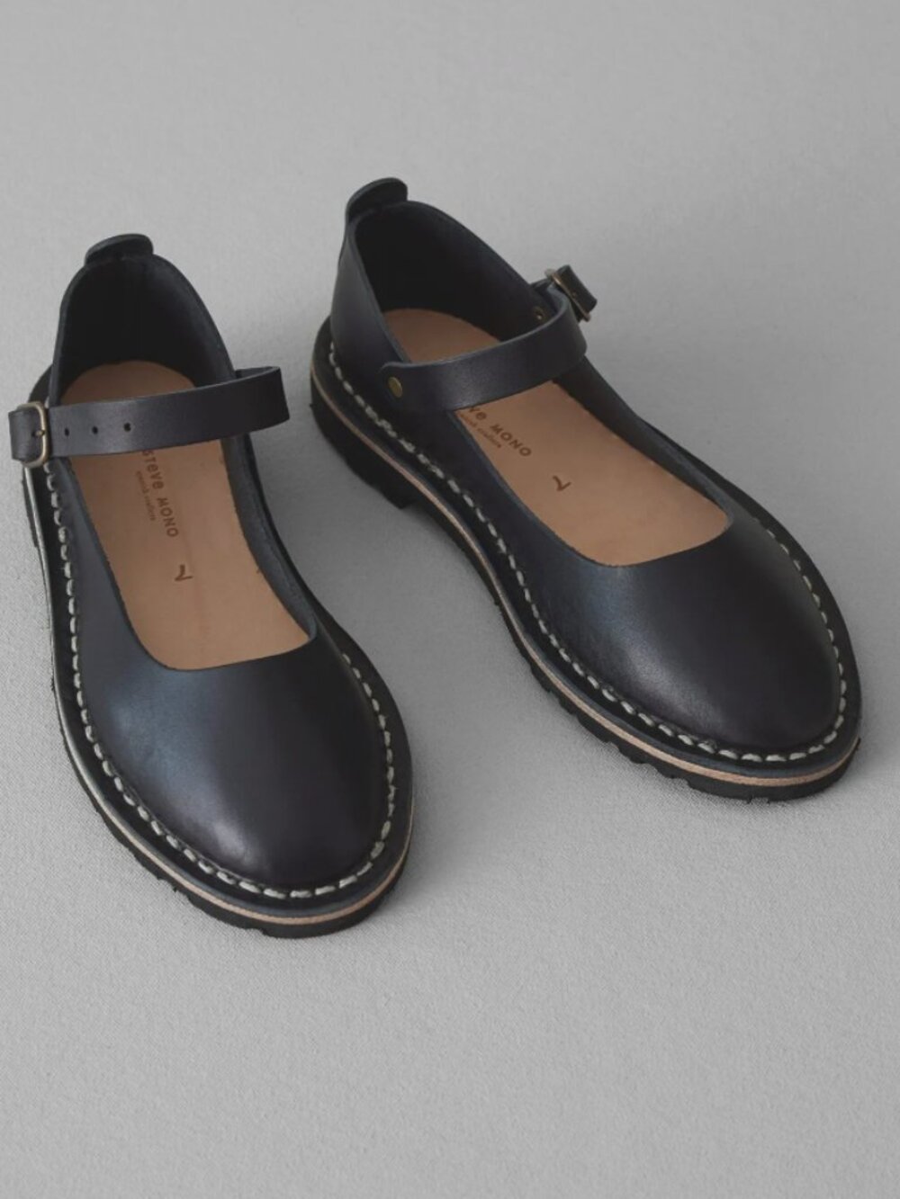 Steve Mono Leather Mary Jane Shoes | Black GUC EU 39/US 9